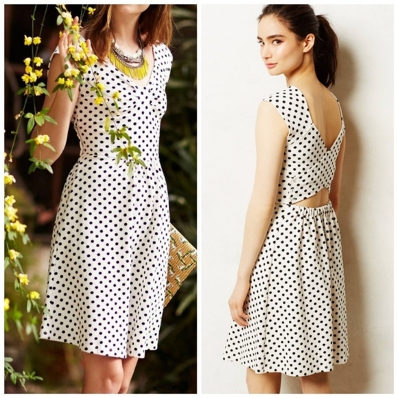 Anthropologie Dresses & Skirts - Anthropologie Postmark Black and White Polka Dot Dress